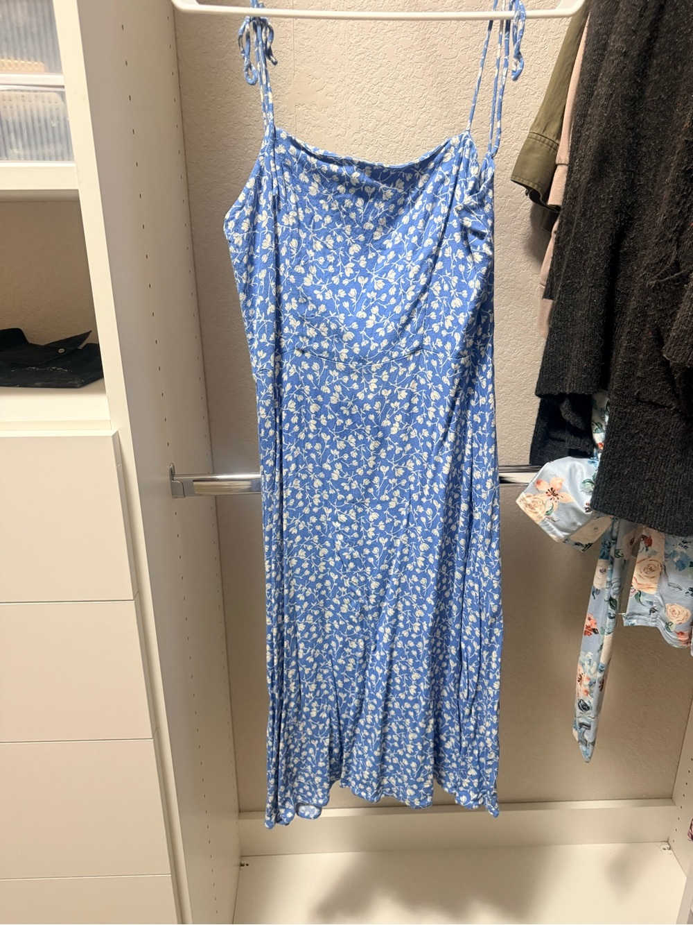 Reformation Blue Floral Midi Slip Dress